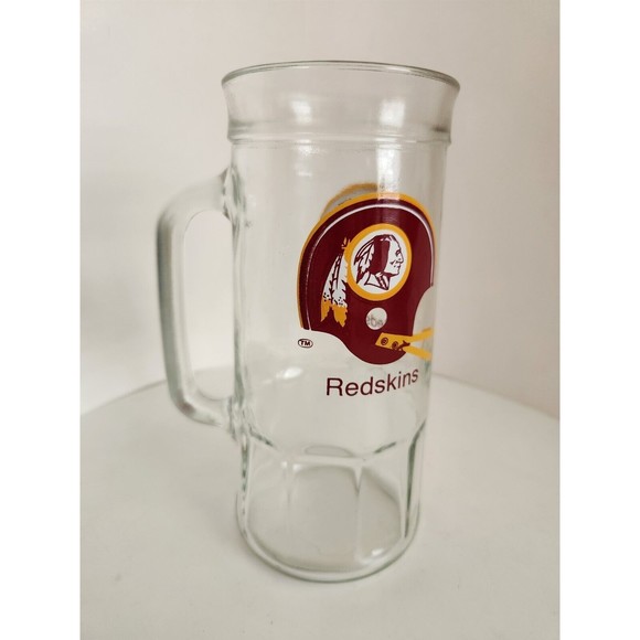 Vintage Washington Redskins Football Beer Mug Stein Tall Glass NFL - Picture 3 of 5